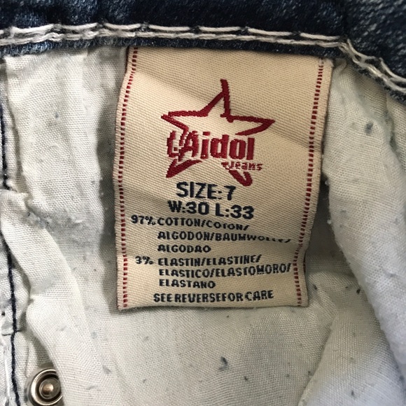 NEW L A IDOL RHINESTONE DENIM BLING JEANS - Picture 5 of 7